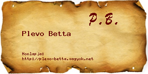Plevo Betta névjegykártya